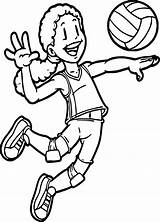 Volleyball Coloring Pages Kids Getcolorings Playing Sports sketch template