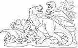 Dinosaures Rex Bataille Dinosauri Battaglia Dinosaure Coloriage Raptors Tyrannosaurus Colorant Velociraptor Livre Illustrationer Istockphoto Faune sketch template