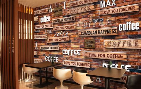 custom photo silk  wallpaper  walls   coffee shop break room