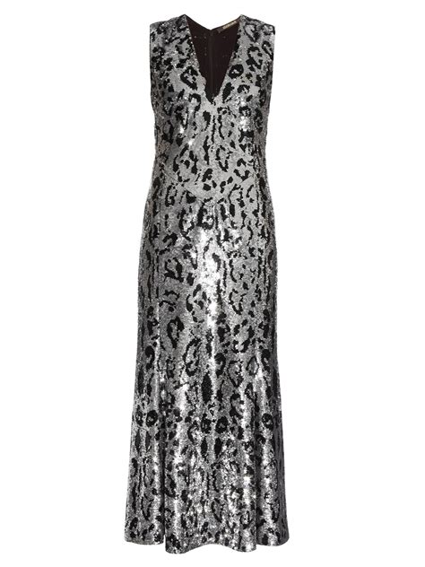 roberto cavalli metallic leopard print sequin embellished gown embellished gown midi gowns