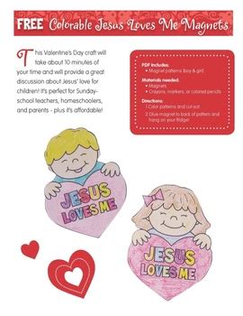valentines day craft jesus loves  magnets  printables tpt