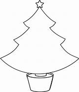Tree Christmas Simple Clipart Outline Plain Coloring Drawing Pages Clip Printable Template Colouring Outlines Star Trees Silhouette Templates Blank Colour sketch template
