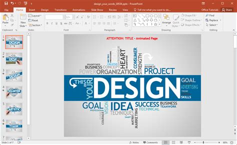 animated design  words powerpoint template