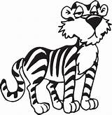 Tiger Coloring Pages Cartoon Template Cute Color Kids Printable Print Freedom Story Stories Templates Jungle Clipart Shape Respect Animals Clipartbest sketch template