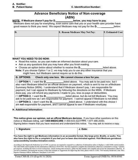 medicaid abn form  printable forms