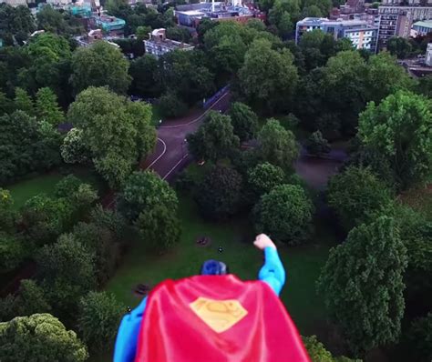 guy tapes superman   drone  records  entire flight hilarity