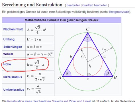 gleichseitiges dreieck mathematik schule geometrie