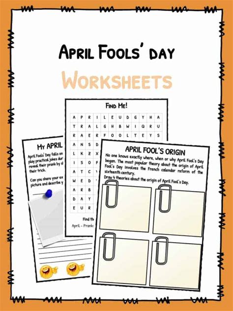 april fools day facts worksheets  kids