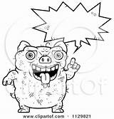 Ugly Clipart Pig Coloring Talking Cartoon Alien Outlined Cory Thoman Vector Royalty 2021 Clipartof sketch template