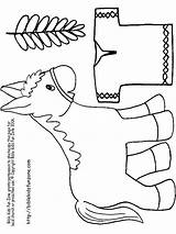 School Preschool Donkey Palmsonntag Ramos Coloring Grundschule Religionsunterricht Kindergottesdienst sketch template
