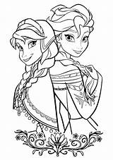 Elsa Anna Coloring Pages Princess Frozen Printable Color Print Getcolorings sketch template