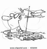 Raft Log Clipart Coloring Adrift Line Man Illustration Toonaday Royalty Rf Rafts 2021 sketch template