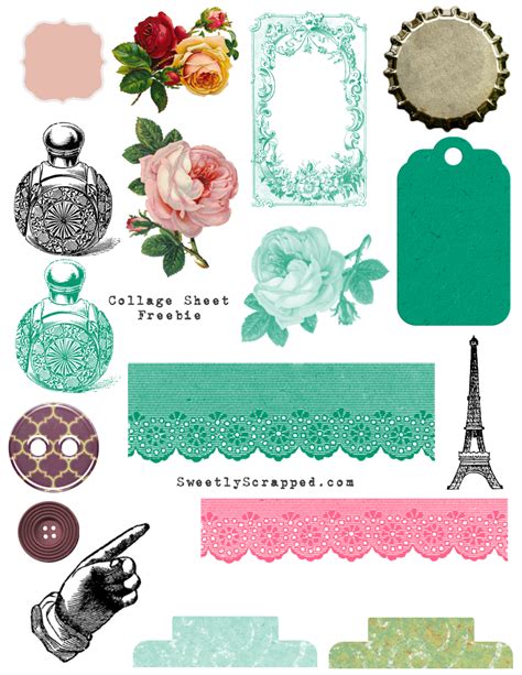 printable collage sheets sweetly scrapped   printables