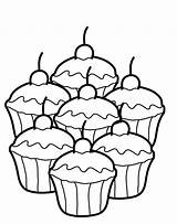 Coloring Pages Cupcake Kids Printable sketch template