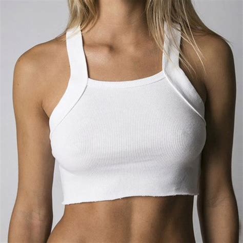 white ribbed knitted crop tank top women autumn 2019 sleeveless sexy