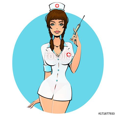 sexy nurse with a syringe for a shot avatar icon