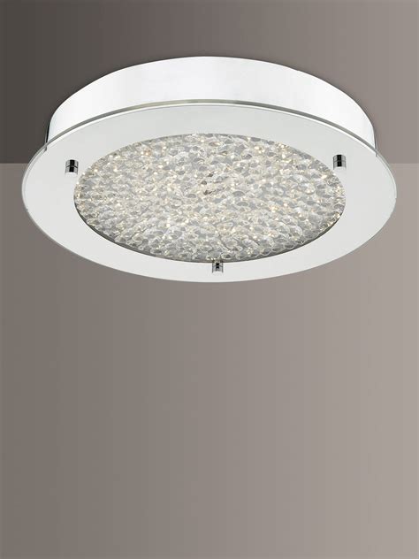 daer peta led semi flush bathroom ceiling light small polished chrome  john lewis partners