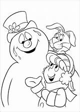 Frosty Snowman Coloring Pages Printable Friends Kids sketch template