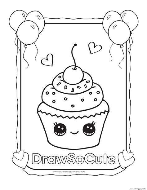 cupcake draw  cute coloring pages printable