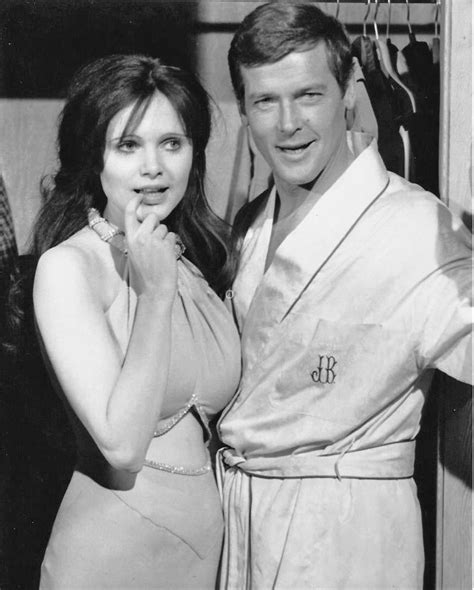 miss caruso and bond madeline smith and roger moore live and let die james bond movies madeline
