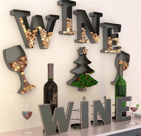 Wine Glass Cork Holder Art Wall Décor ~ Metal ~ Set Of 2 ~ Ts For