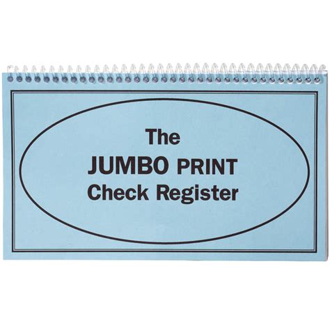 large print checkbook register enlarged check register