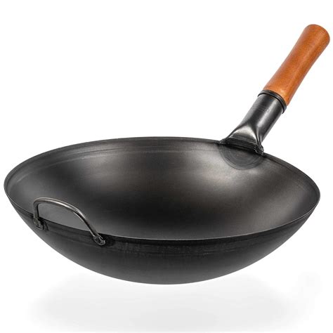 buy yosukata carbon steel wok pan   woks  stir fry pans chinese wok   bottom