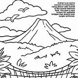 Rica Coloring Arenal Volcano sketch template