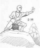 Monk Shaolin Ling Shi sketch template