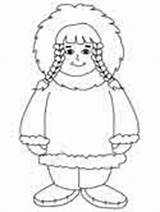Inuit Coloring Pages Girl People sketch template