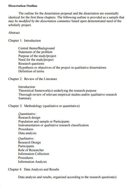 dissertation outline template