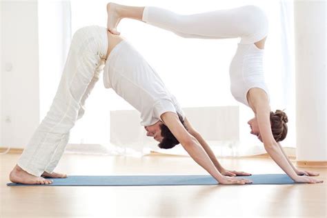 partner yoga  control movement women fitness