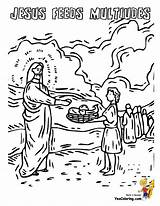 Jesus Coloring Feeds 5000 Bible Pages Printable Kids Yescoloring Printables sketch template