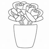 Coloring Vase Flowers Flower Popular sketch template
