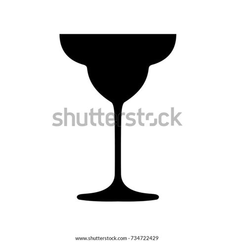 Glass Margaritas Silhouette Isolated On White Stock Vector Royalty