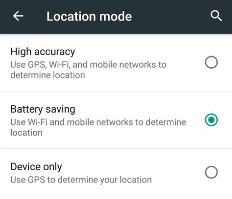 device location settings  android   device  lacks