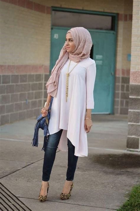 latest casual wear hijab styles with jeans 2016 2017