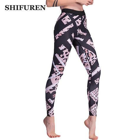 Shifuren New Sexy Women Yoga Leggings Elastic Skinny Gym Fitness Pants