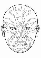 Opera Chinese Ausmalbilder Masken sketch template