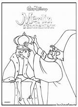 Merlin Arthur Couronne Enchanteur Coloriage sketch template