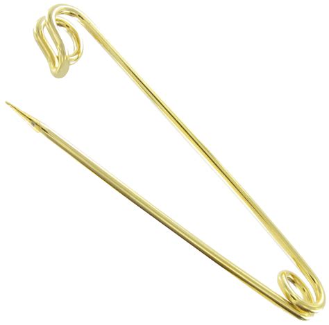 ky  safety style collar pin mens  yellow gold tone bar  ebay