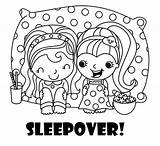 Sleepover Coloring Party Pages Spa Drawing Color Pajama Printable Invitations Slumber Print Themed Girls Girl Birthday Pajamas Drawings Activity Invitation sketch template