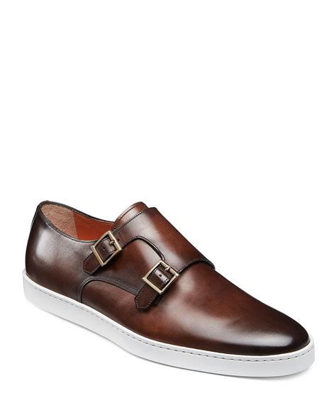 santoni mens freemont double monk leather sneakers santoni shoes dress shoes men double