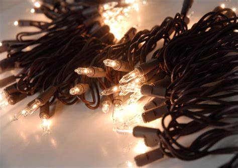 light  brown wire clear minilight string