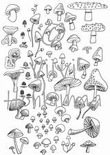 Mushrooms Frog sketch template