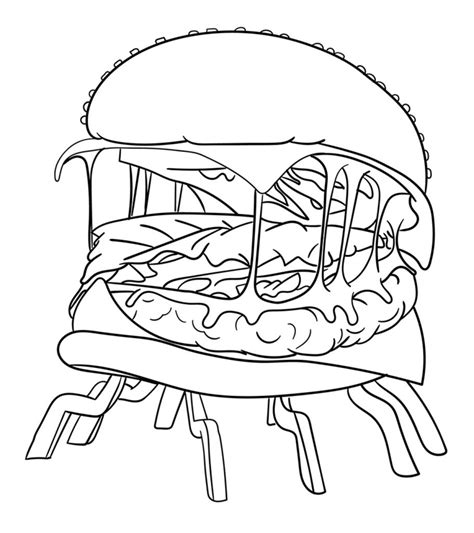 printable burger coloring pages
