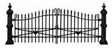 Fence Iron Halloween Spooky Wrought Clipart Clip Graphic Antique Scary Gates Graveyard Cat Silhouette Vintage Illustration Vector Gate Cemetery Creepy sketch template