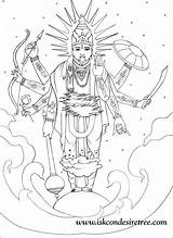 Vishnu Iskcon sketch template