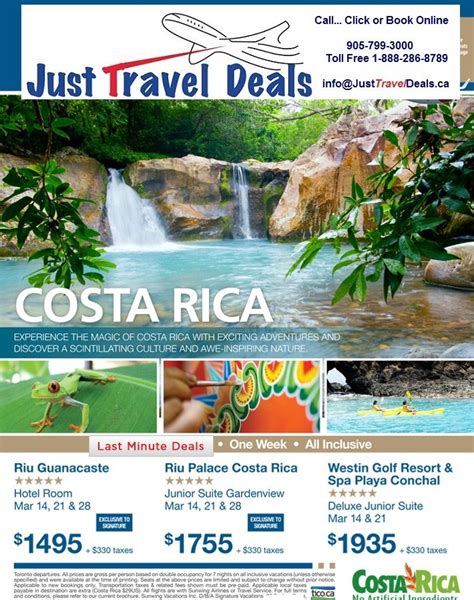 costa rica deals march departures wwwjusttraveldealsca costa rica vacation golf resort
