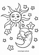 Mond Sterne Sonne Malvorlage Malvorlagen Ausmalbilder sketch template